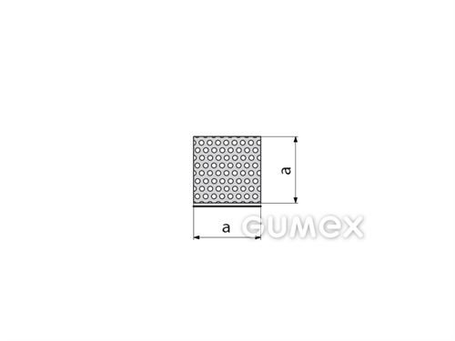 Quadratisches mikroporöses Silikonprofil+Aufkleber, 5x5mm, 150kg/m3, EN 45545-2, -60°C/+230°C, grau, 